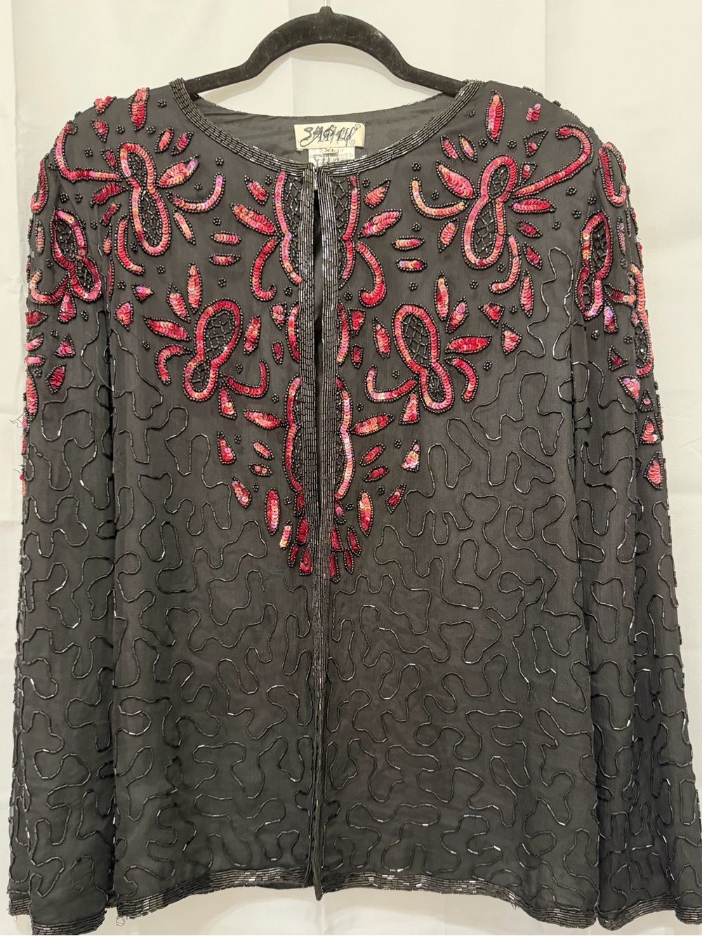 AP LTD 100% Silk Beaded & Sequin Statement Jacket | XL